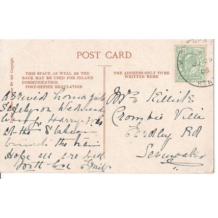 Antique GB Postcard 1906 - From The Encampment, Weston-super-Mare, Somerset