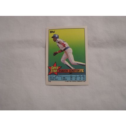 Shawon Dunston 1989 Topps Stickerback NO. 43 stickers Pascual Perez Bo Jackson