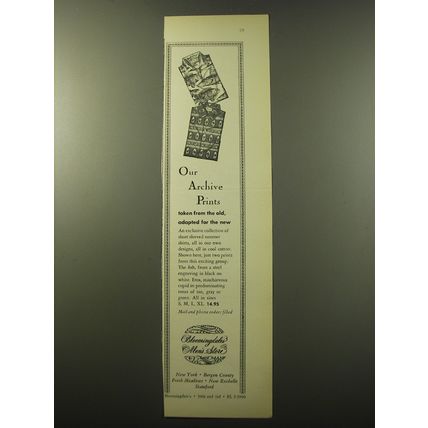1960 Bloomingdale's Shirts Ad - Our archive prints taken from the old