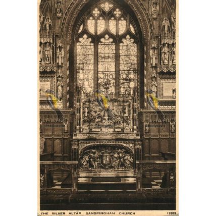 Silver Altar, Sandringham Church, 12059, J Salmon Gravure Style Postcard, 1938