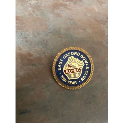 East Oxford bowls club 75th year bowling bowls badge