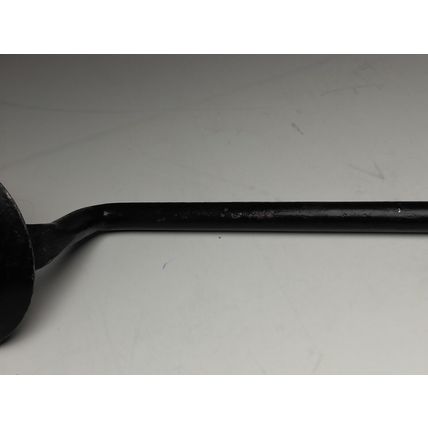 Primitive Iron Metal Ladle - Black -One end flattened, Spoon Head is Oval 15.75"