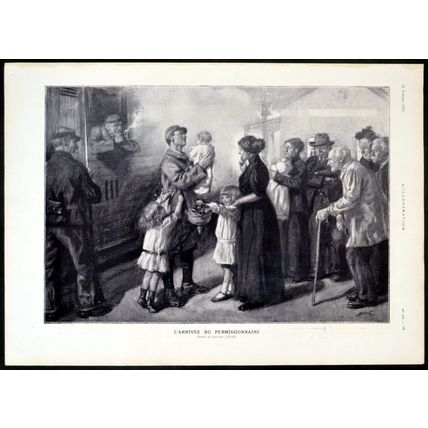 L’ARRIVEE DU PERMISSIONAIRE 1915 Lucien Jonas FRANCE WORLD WAR I PRINT