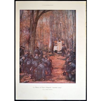 MASS IN THE ARGONNE FOREST 1915 Henri Gervex FRANCE WORLD WAR I PRINT
