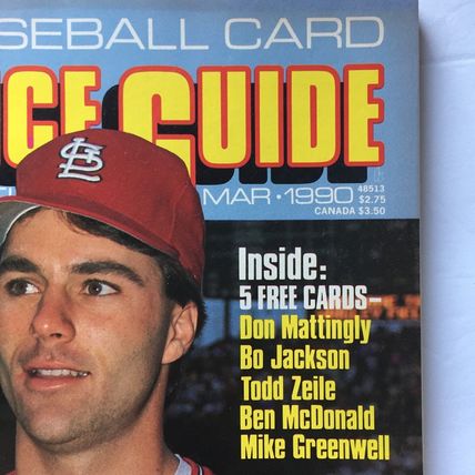 March 1990 Baseball Card Price Guide Magazine - Todd Zeile Cover + 5 Uncut