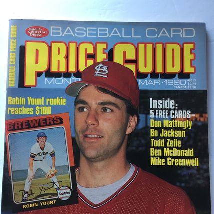 March 1990 Baseball Card Price Guide Magazine - Todd Zeile Cover + 5 Uncut