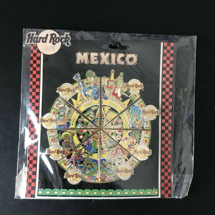 Hard Rock Cafe Mexico Aztec Calender Puzzle 8 Pin Set HRC Hat LE Badge Acapulco