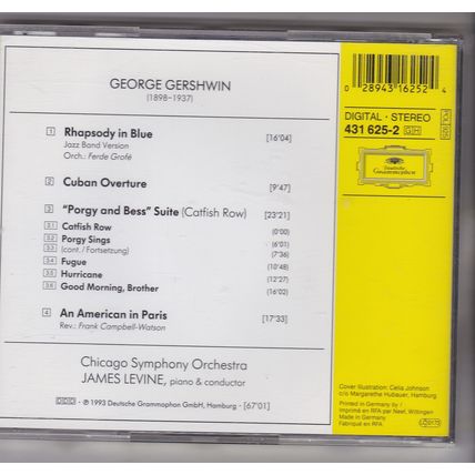 George Gershwin : Rhapsody In Blue /An American In Paris. CD album