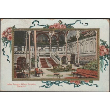 Indian Lounge, Winter Gardens, Blackpool, 1910 - Valentine's Postcard
