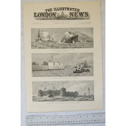 1888 engravings Coast defences Liverpool New Brighton, targetpractice Valparaiso