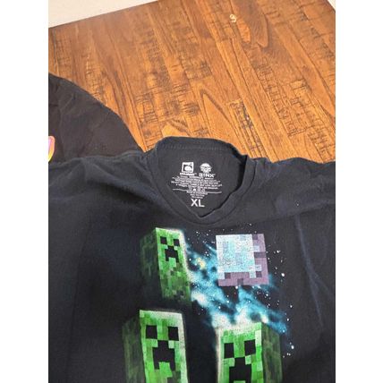 Lot of 3 Boys Men’s XL Short Sleeved Shirts SpongeBob Mario Minecraft