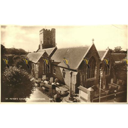 St Peters Church, Broadstairs, Kent, 6463 RP Norman Postcard, 1959