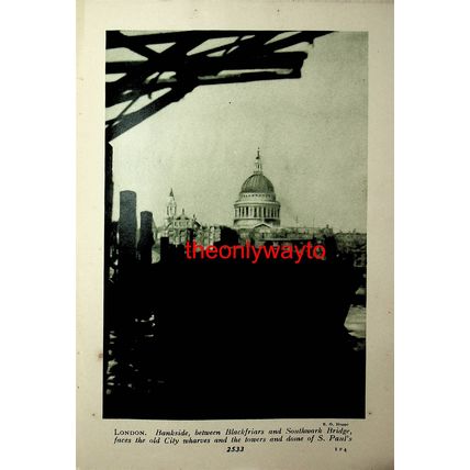 Bankside, Old Wharfs, St Paul's, London (Parliament, Reverse), Book Illustration
