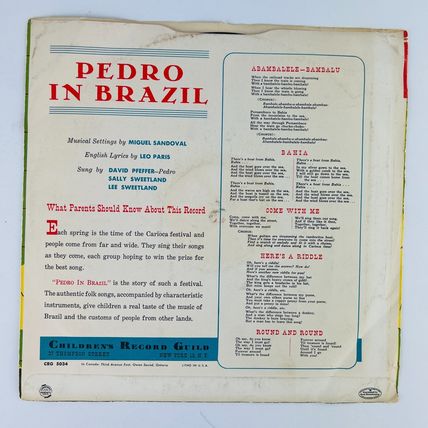 Miguel Sandoval Pedro In Brazil Goes To Carioca Festival 78RPM 10" Vinyl 78