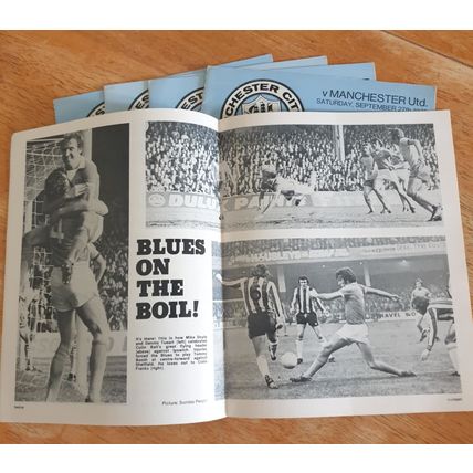 X 5 Manchester City 1970's Vintage Football Programmes.