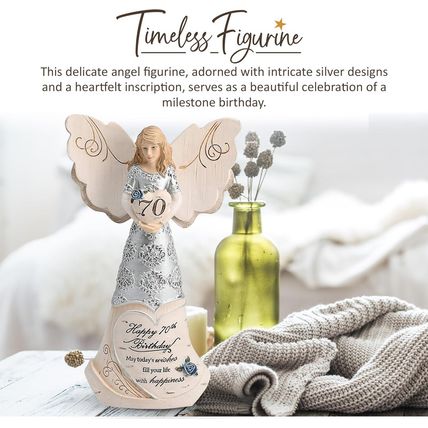 Pavilion 'Happy 70Th Birthday' 82416 Elements Angels - Polyresin Birthday Angel