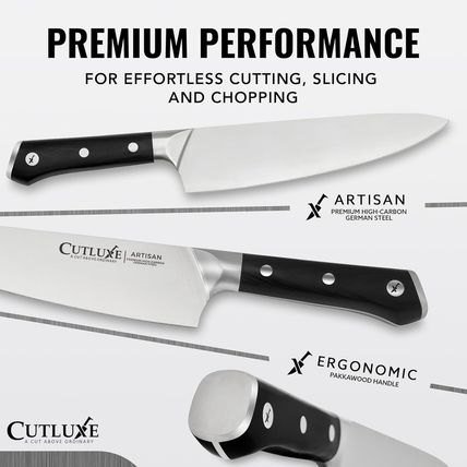 Cutluxe Kitchen Knives, 5 Pcs Chef'S Knife Set – Razor Sharp German Steel, Full