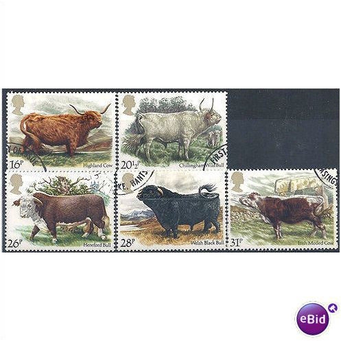 1984 Cattle Set SG1240-1244 Very Fine Used