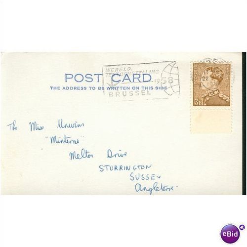 Belgium Postcard 1958 - posted S.S. Princess Charlotte