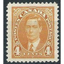 Canada 1937 SG360 4c Yellow Mounted Mint .. ..