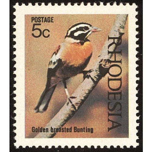 Rhodesia QEII 1971 Birds 5c Golden Breast Bunting Unmounted Mint NHM SG461 stamp