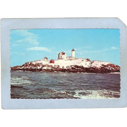 ME York Beach Lighthouse Postcard Nubble Light Lighthouse lighthouse_box1~287