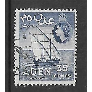 ADEN 1953 35c DEEP ULTRAMARINE DHOW SG 56 FINE USED