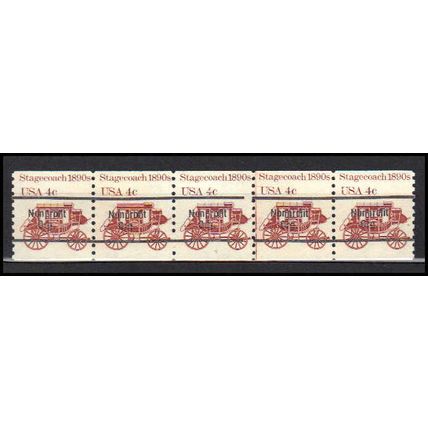 1898Ab 4c Stagecoach Fine MNH Dry Gum PNC 5/5 Line Gap AA0061