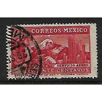 MEXICO 1934 20c GREEN POPOCATEPETL SG 576 FINE USED#
