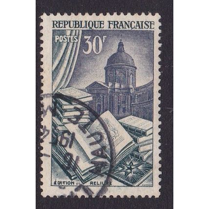 FRANCE 1953 LITERACY FIGURE & NATIONAL INDUSTRIES 30f RARE BOOKS USED SG1167a #1
