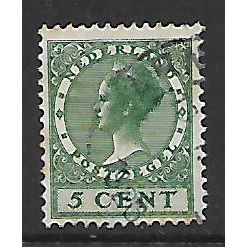 NETHERLANDS , 1924 QUEEN WILHELMIA 5c GREEN SG 428 FINE USED#2