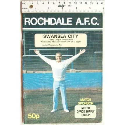 1987 programme Rochdale v. Swansea City