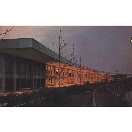 New York Airport Night Illuminations New Passenger Terminal Postcard