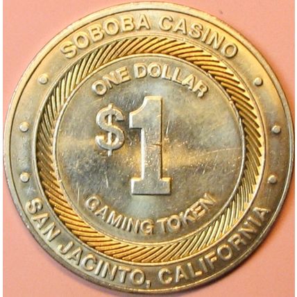 Soboba. $1 Casino Token. San Jacinto, CA. P92.