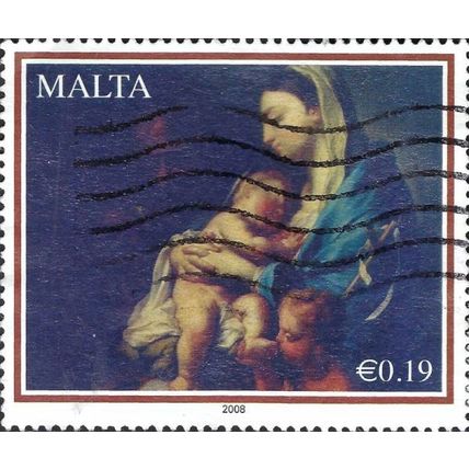 MALTA, CHRISTMAS, Madonna and Child, Francesco Trevisani, black 2008, 0.19, #3