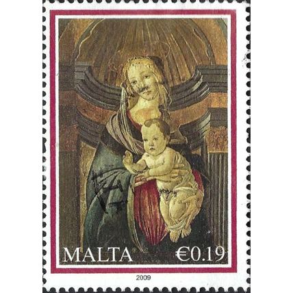 MALTA, CHRISTMAS, Mater Admirabilis after Botticelli, brown 2009, 0.19, #3