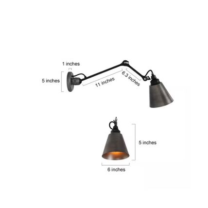 Uolfin Modern Brushed Black Wall Light,1-Light Farmhouse Swing Arm Wall Lamps