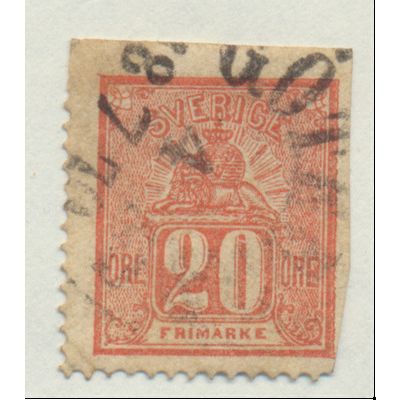 Sweden Stamp Scott #16, Used, Cut Close
