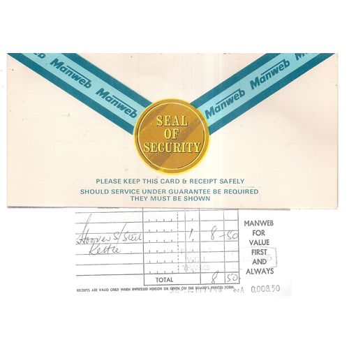 MANWEB Electricity Sealand, Chester guarantee receipt 1946 =