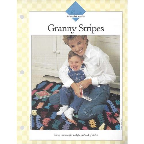 Beautiful Crochet Afghan PATTERN Granny Stripes