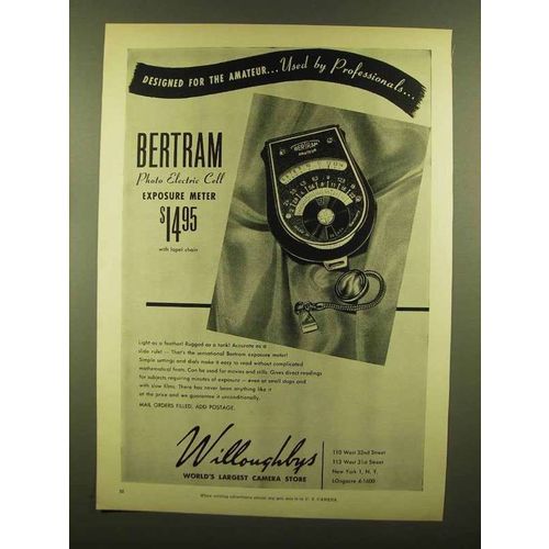 1953 Bertram Photo Electric Cell Exposure Meter Ad