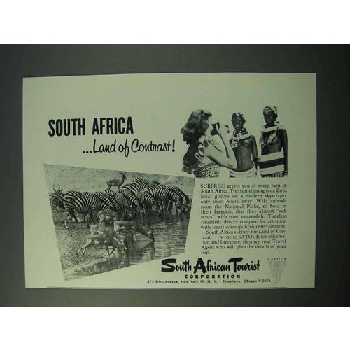 1953 South Africa Tourism Ad - Topless Natives