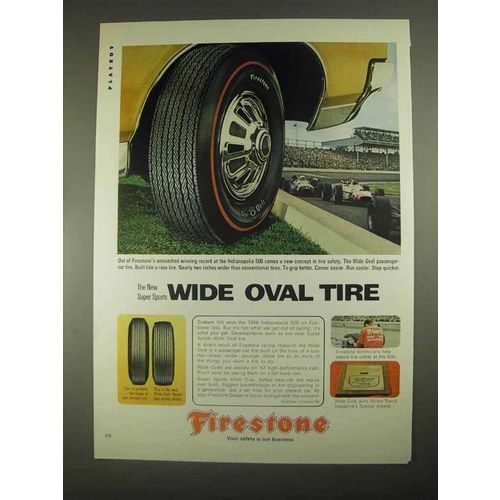 1967 Firestone Super Sports Wide Oval Tire Ad