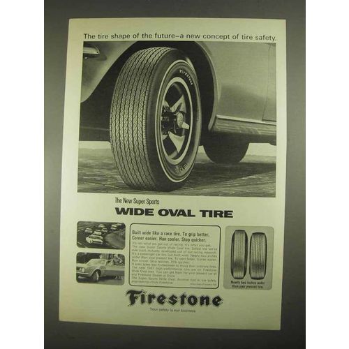 1967 Firestone Super Sports Wide Oval Tire Ad - Future