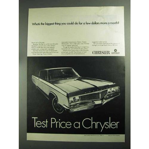 1968 Chrysler Newport 2-Door Hardtop Car Ad - Biggest Thing