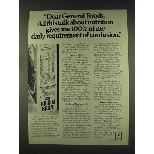 1977 General Foods Ad - Talk About Nutrition