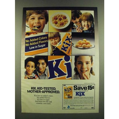 1983 Kix Cereal Ad - Kix. Kid-Tested. Mother-Approved