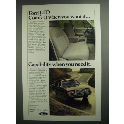 1984 Ford LTD Ad - Comfort When You Want it