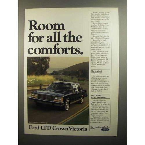 1984 Ford LTD Crown Victoria Ad - For All the Comforts