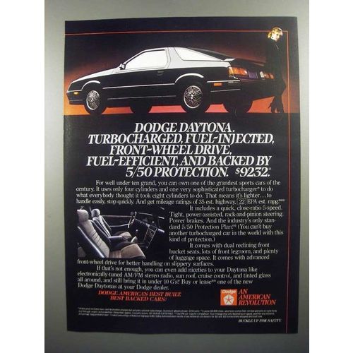 1984 Dodge Daytona Ad - Tubocharged, Fuel-Injected